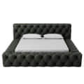 Exquisite King Size Upholstered Bed In Dark Grey - top_view