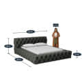 Exquisite King Size Upholstered Bed In Dark Grey - left_view