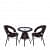 Outdoor Garden Patio Seating Set 1+2 (2 Chairs and 1 Table) (Brown) - photo