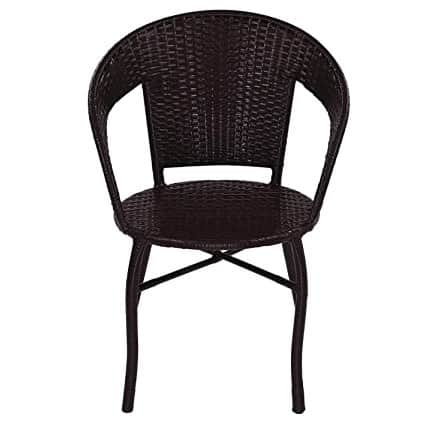 Outdoor Garden Patio Seating Set 1+2 (2 Chairs and 1 Table) (Brown) - front_view