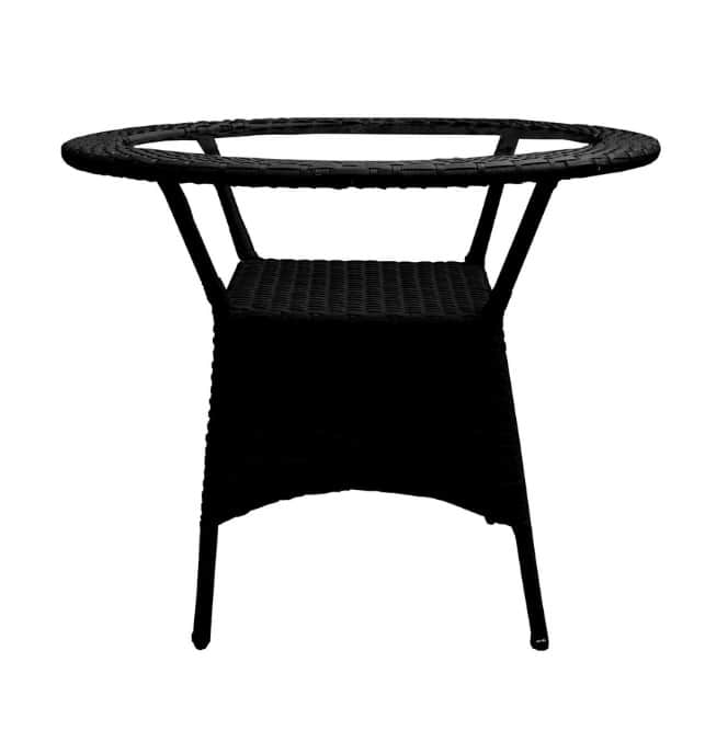 Outdoor / Indoor Patio Balcony Chair Set With Glass Table - top_view
