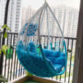 Kyoto Swing Chair With Cushion (White & Sky Blue) - top_view