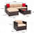 Outdoor 5 Seater Sofa Set With Cushion and Glass Table (Brown) - left_view