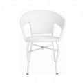 Outdoor Furniture Set in White Color (4 Chair & 1 Table with Glass) - top_view