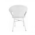 Outdoor Furniture Set in White Color (4 Chair & 1 Table with Glass) - rear_view