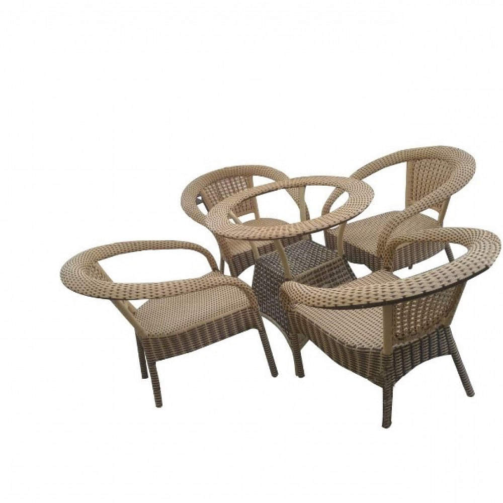 Balcony Wicker 4 Seater Furniture Set - photo