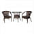 Outdoor Patio Chair Set 2+1 With Glass Table - photo