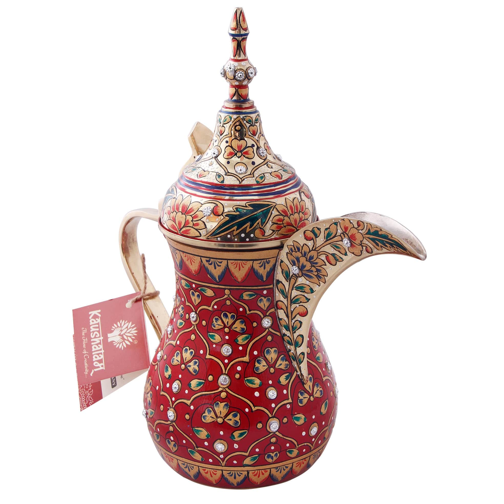 Arabic Dallah Brass Coffee Pot- Majestic - left_view