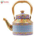 Tea Set Veri Peri - Hand Painted Tea Kettle, 6 glass & A Cart Set - front_view