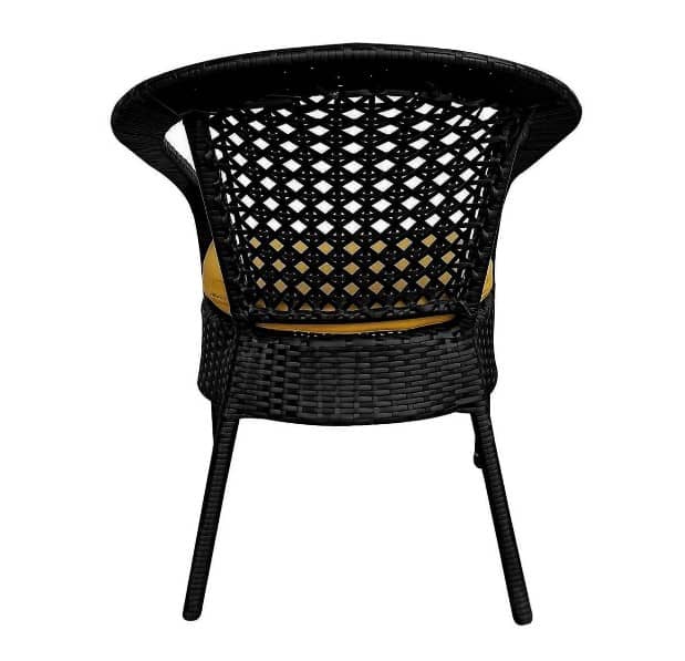 Patio Indoor/Outdoor Chair Set With Yellow Cushions (Set of 2)