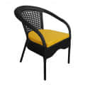 Patio Indoor/Outdoor Chair Set With Yellow Cushions (Set of 2) - left_view