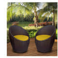 Apple Patio Indoor/Outdoor Garden Chair Set With Yellow Cushions (2 Chair) - front_view