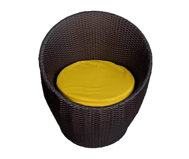 Apple Patio Indoor/Outdoor Garden Chair Set With Yellow Cushions (2 Chair)