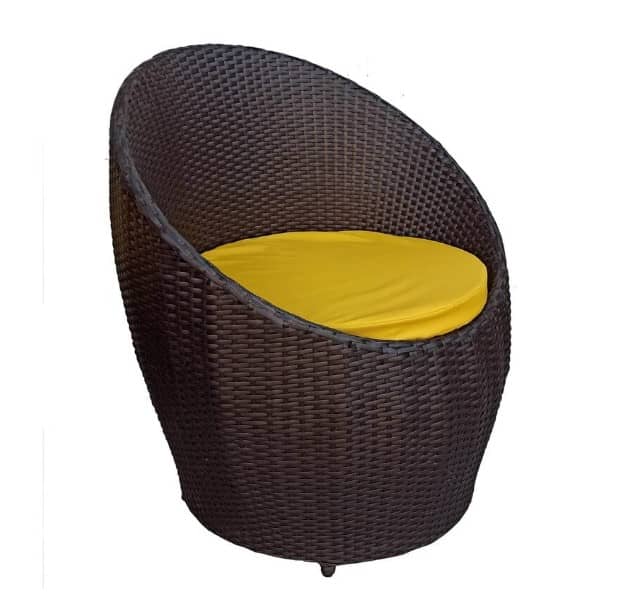 Apple Patio Indoor/Outdoor Garden Chair Set With Yellow Cushions (2 Chair)