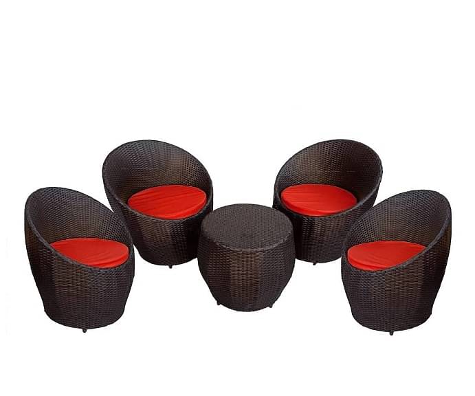 Apple Outdoor Garden Patio Seating Set (4 Chairs & 1 Table)