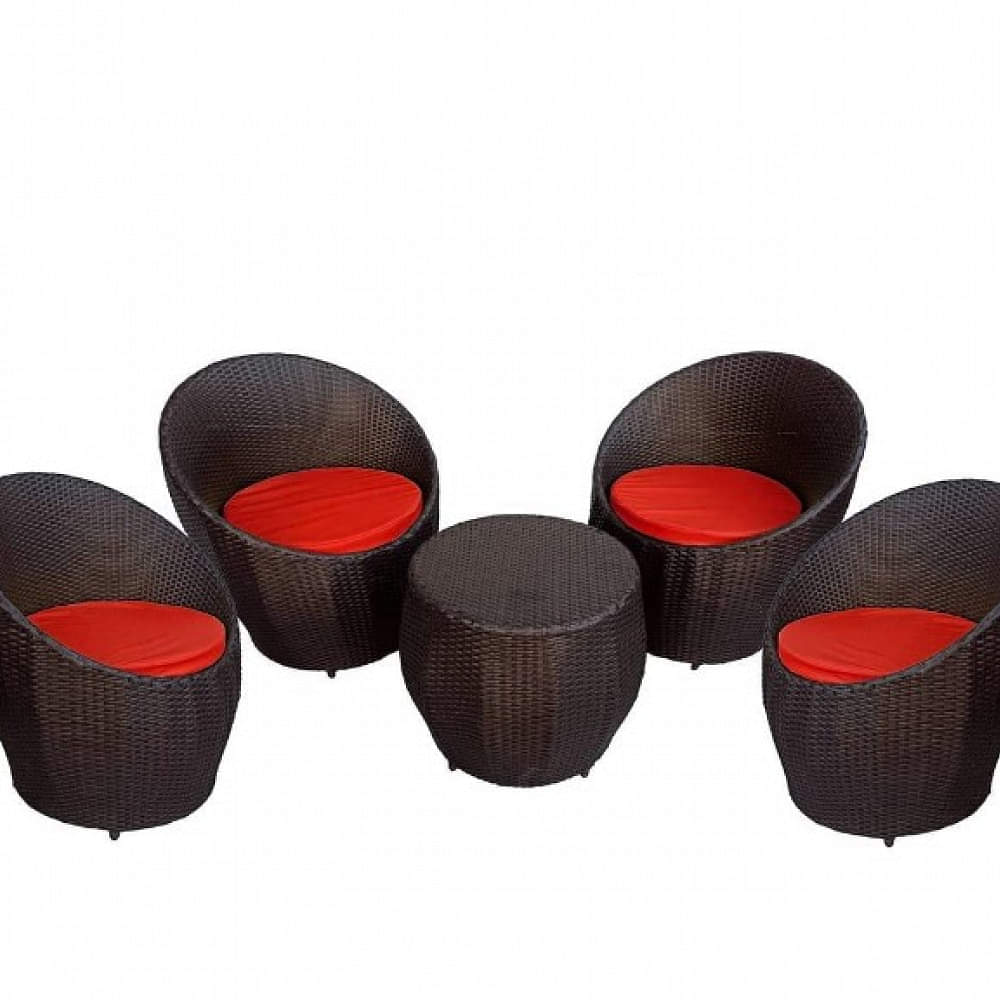 Apple Outdoor Garden Patio Seating Set (4 Chairs & 1 Table) - photo