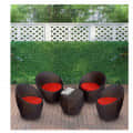 Apple Outdoor Garden Patio Seating Set (4 Chairs & 1 Table) - front_view