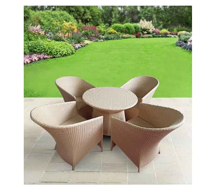 Patio Indoor/Outdoor Chair Table Set (4 Chair + 1 Table) - photo