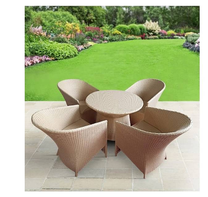 Patio Indoor/Outdoor Chair Table Set (4 Chair + 1 Table)