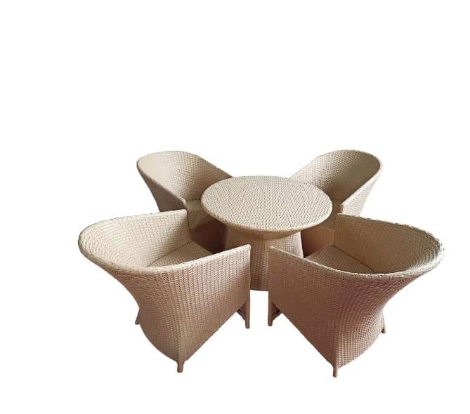 Patio Indoor/Outdoor Chair Table Set (4 Chair + 1 Table) - front_view