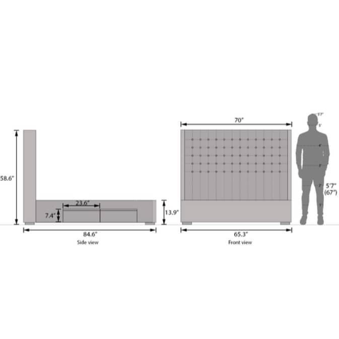 Harris Upholstered Queen Bed With 4 Drawers
