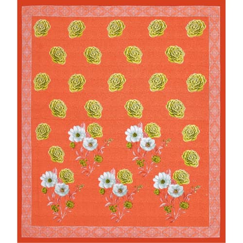 Pure Cotton Premium Quality King Size Bedsheet With 2 Designer Pillow Covers (Orange)