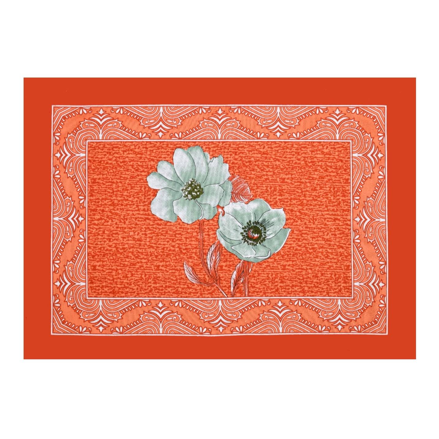 Pure Cotton Premium Quality King Size Bedsheet With 2 Designer Pillow Covers (Orange)