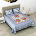 Pure Cotton Premium Quality King Size Bedsheet With 2 Designer Pillow Covers - photo