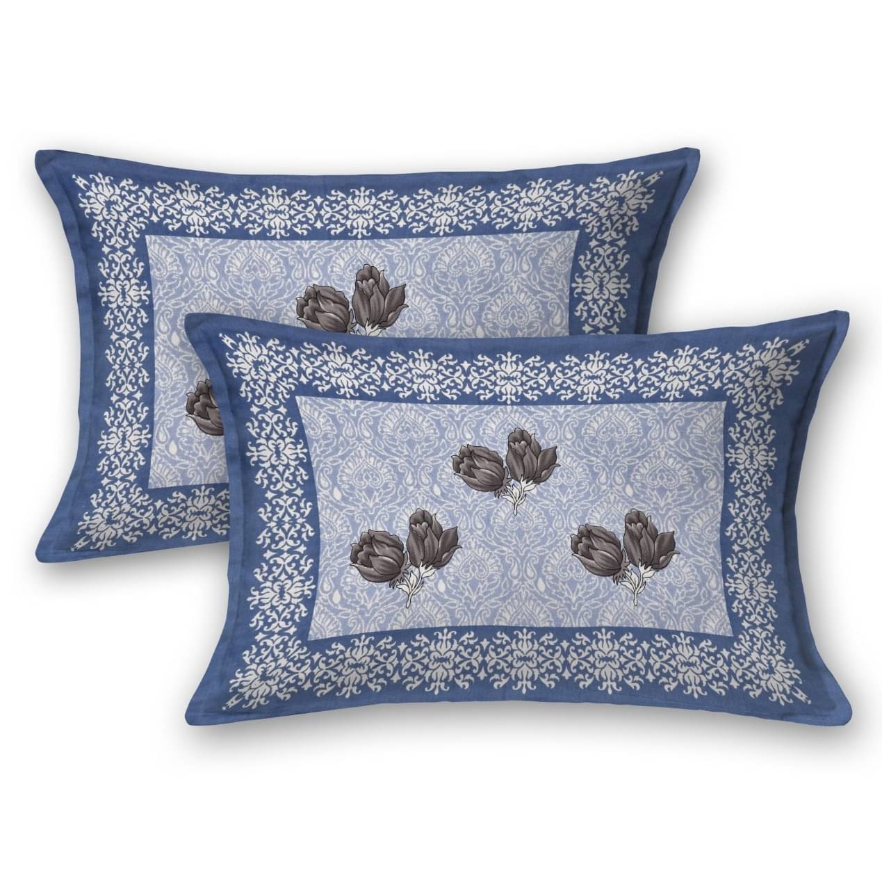 Pure Cotton Premium Quality King Size Bedsheet With 2 Designer Pillow Covers