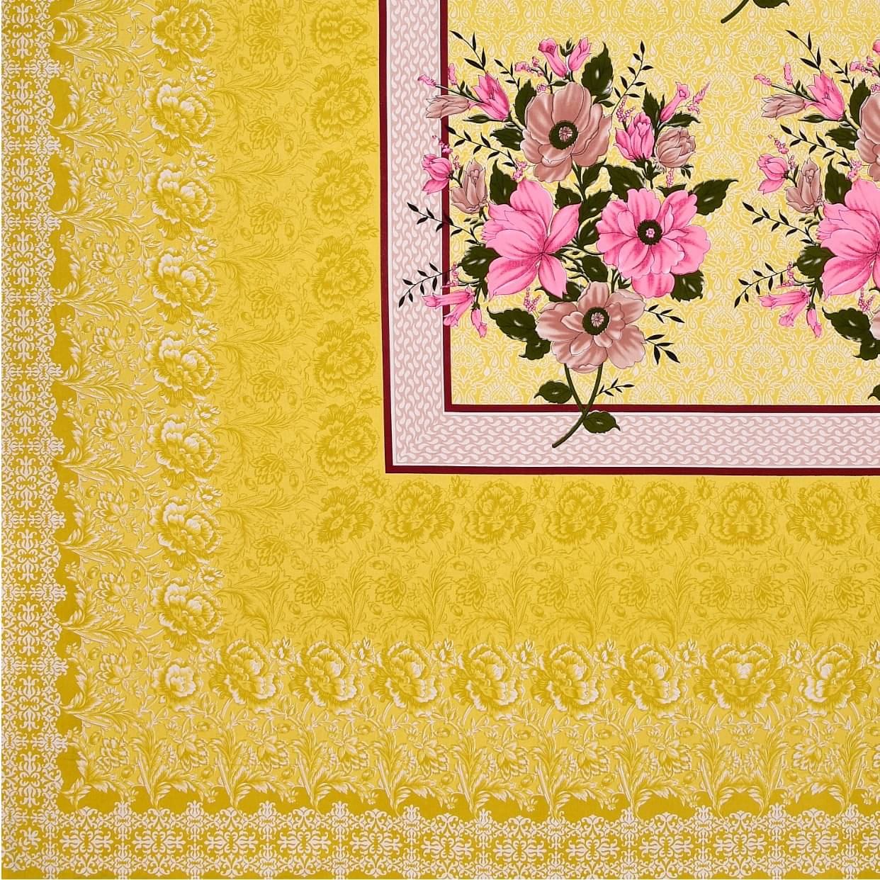 Pure Cotton Premium Quality King Size Bedsheet With 2 Designer Pillow Covers