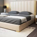 Italian Granto Premium Stainless Steel King Size Tufted Bed - top_view