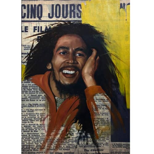 Bob Marley Hand painted Wall Painting
