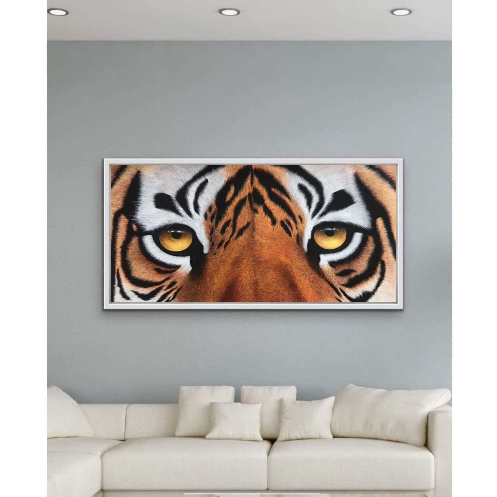 Eyes Of Bengal Tiger Canvas Painting - top_view