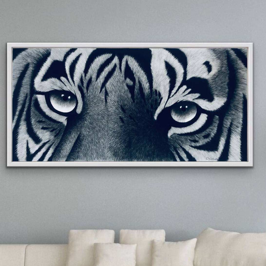 Eye of Bengal Tiger Wall Painting