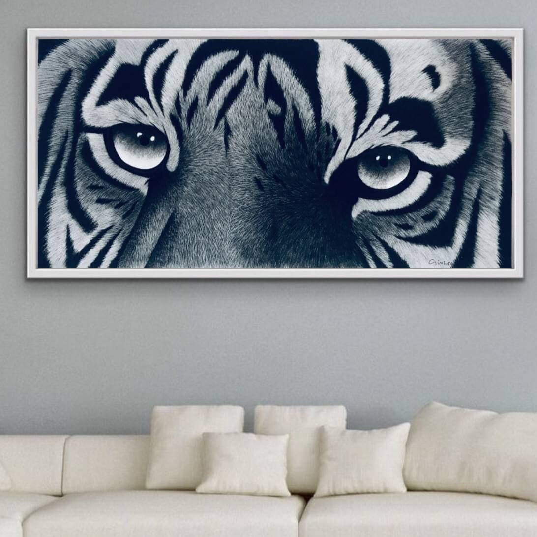 Eye of Bengal Tiger Wall Painting