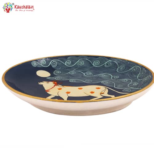 Hand Painted Ceramic Wall Plate : Pichwai