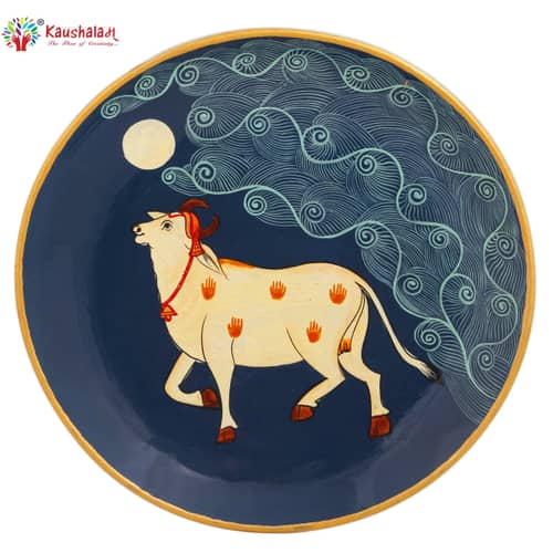 Hand Painted Ceramic Wall Plate : Pichwai