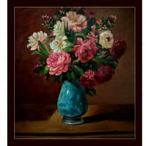 Flower Pot Realistic Art Wall Painting - photo