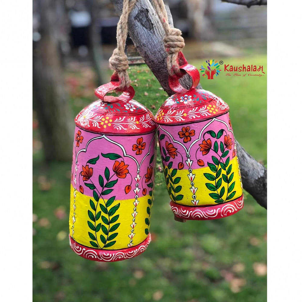 Hand Painted Cow Bells - Hanging bells Set Of 2 - photo