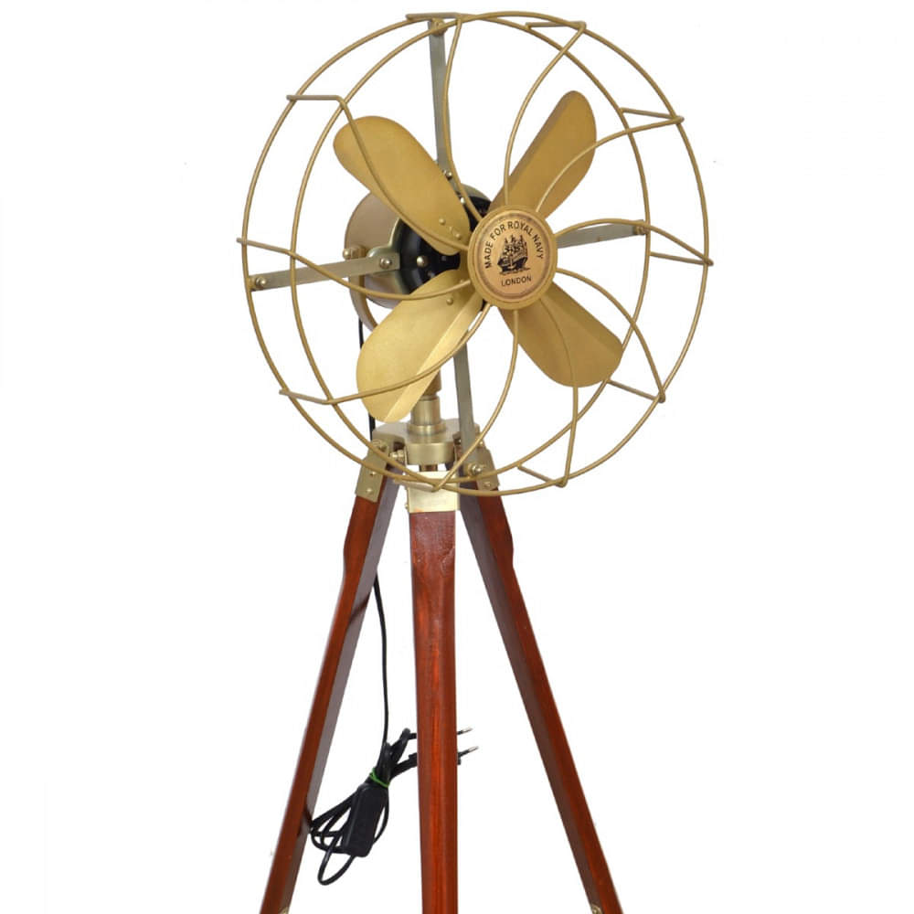 Vintage Style Brass Antique Floor Fan - photo
