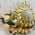 Sun Running Horse Wall Art with LED Light - left_view