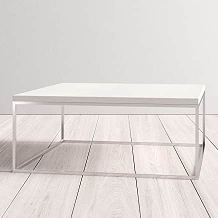 Sapa Coffee Table in Metal Silver Color (Chrome Finish) with wooden top - front_view