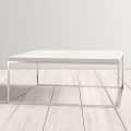 Sapa Coffee Table in Metal Silver Color (Chrome Finish) with wooden top - front_view