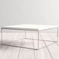 Sapa Coffee Table in Metal Silver Color (Chrome Finish) with wooden top - top_view
