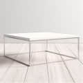 Sapa Coffee Table in Metal Silver Color (Chrome Finish) with wooden top - left_view