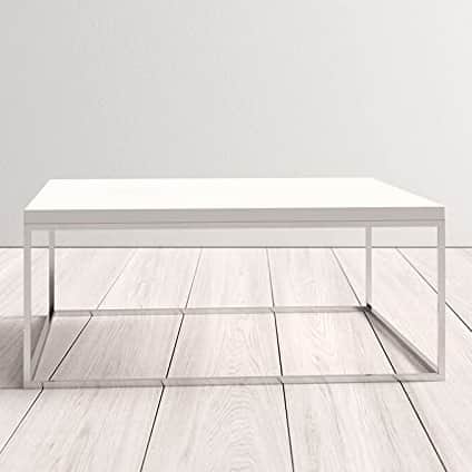 Sapa Coffee Table in Metal Silver Color (Chrome Finish) with wooden top - bottom_view