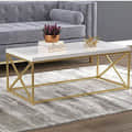 Metal frame Cross Legs  Center Table - top_view