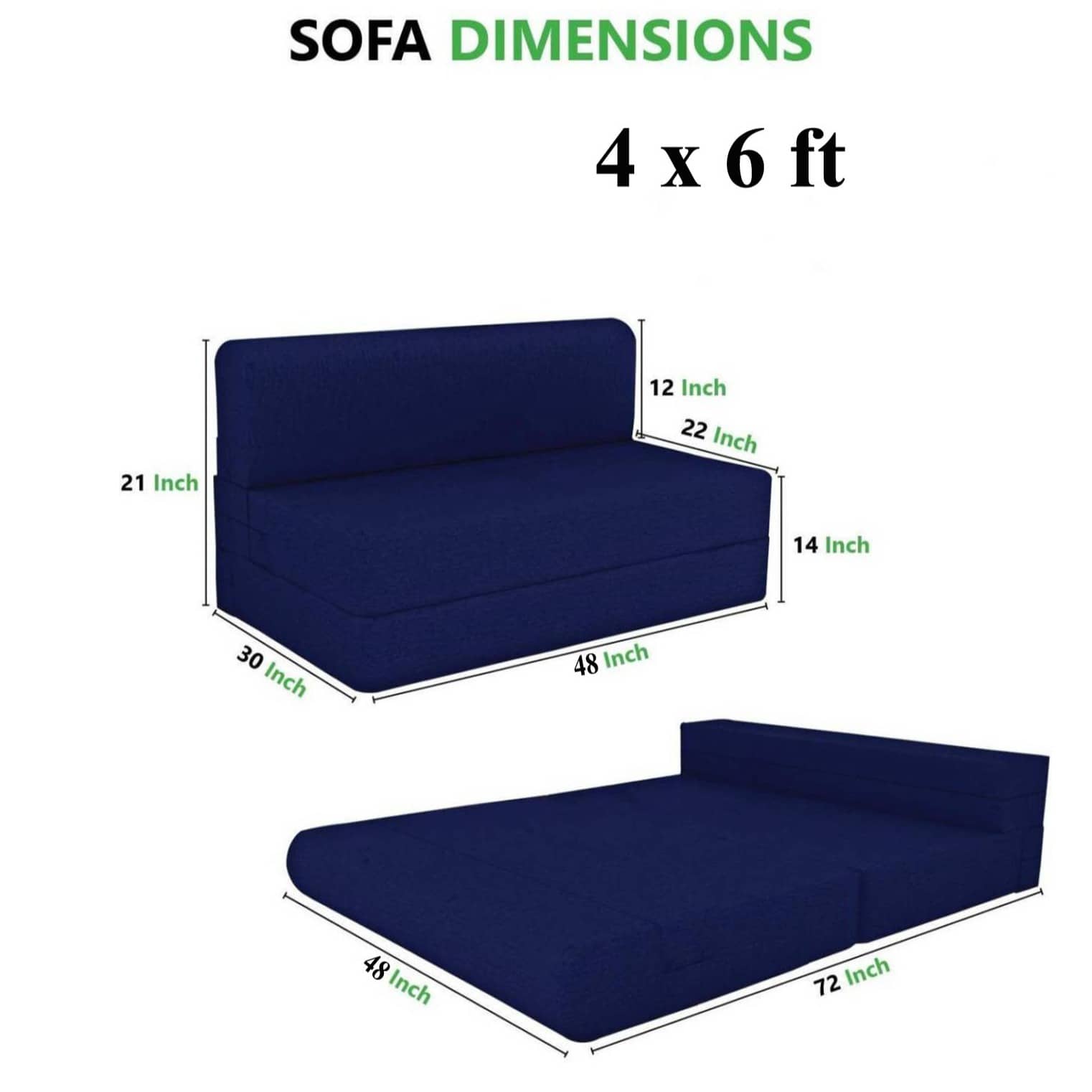 Dublin Navy Blue Sofa Cum Bed