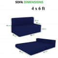 Dublin Navy Blue Sofa Cum Bed - rear_view