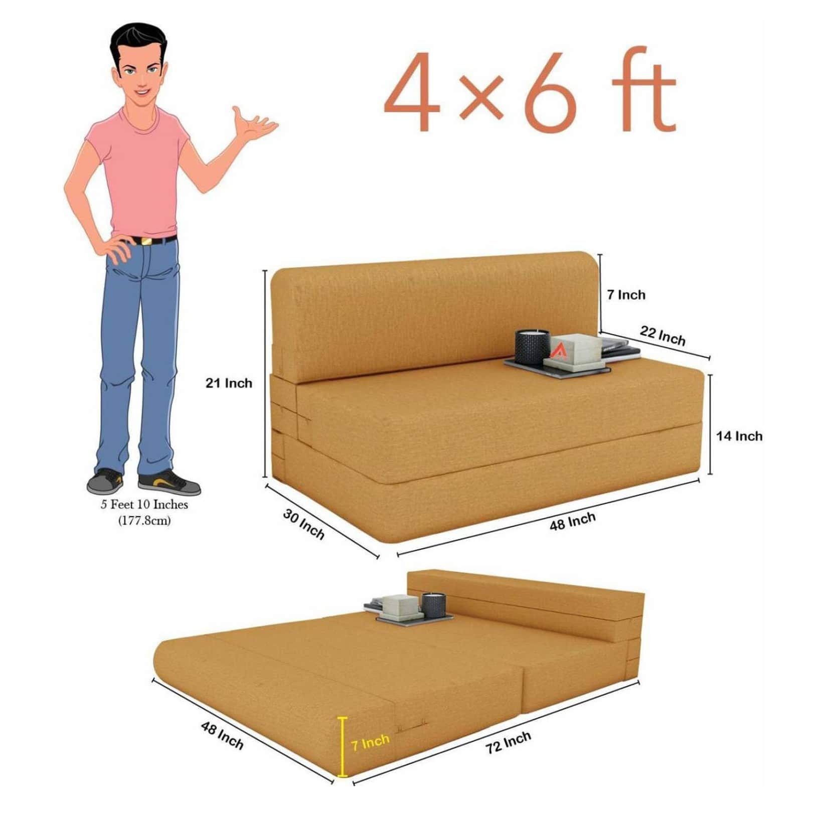 Dublin Foldable Sofa/Sofa Cum Bed - rear_view